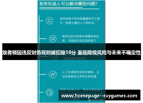 埃弗顿因违反财务规则被扣除10分 面临降级风险与未来不确定性